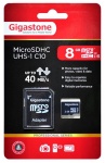 GIGASTONE MicroSDHC UHS-1 8GB C10 με SD Αντάπτορα 