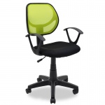 PAKOWORLD 034-000008 Παιδική καρέκλα Sara με ύφασμα mesh χρώμα μαύρο-πράσινο 